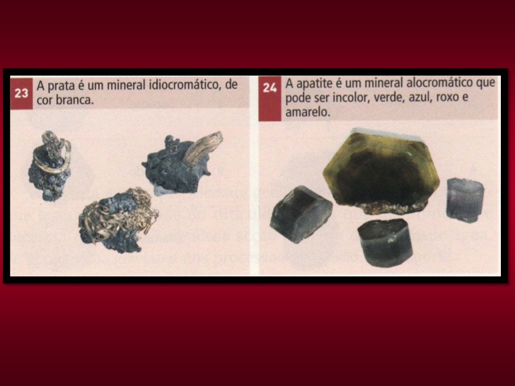 Fig8: Tipos de cor dos minerais