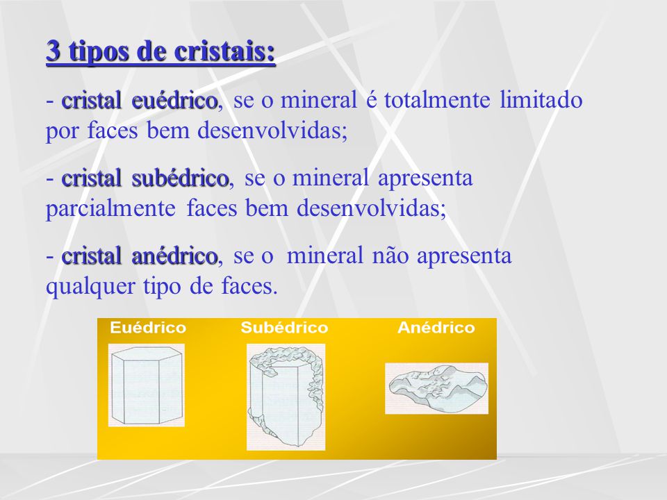 Fig56: Tipos de cristais