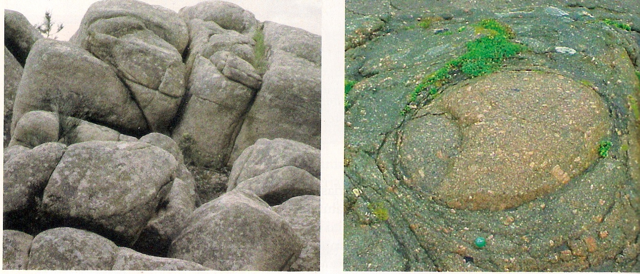 Fig17: Diaclases e disjunção esferoidal formadas por alívio de pressão